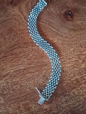 Vintage Italian 925 Sterling Silver Mesh Bracelet
